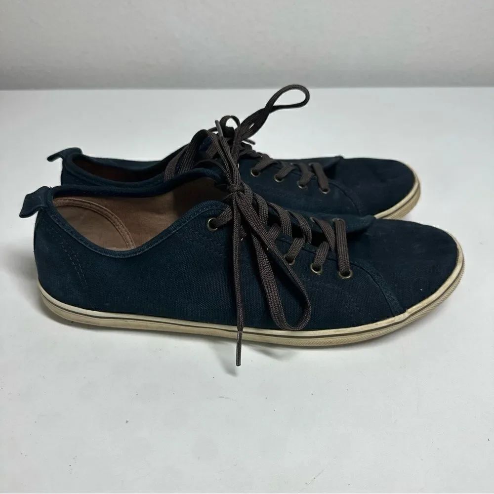 H&M Navy Blue Canvas Lace-Up Sneakers Tennis Shoes Men's Size US 9 EUR 42